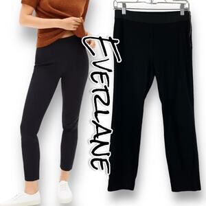 Everlane The Side-Zip Pant Stretch Cotton Black Womens Size 2